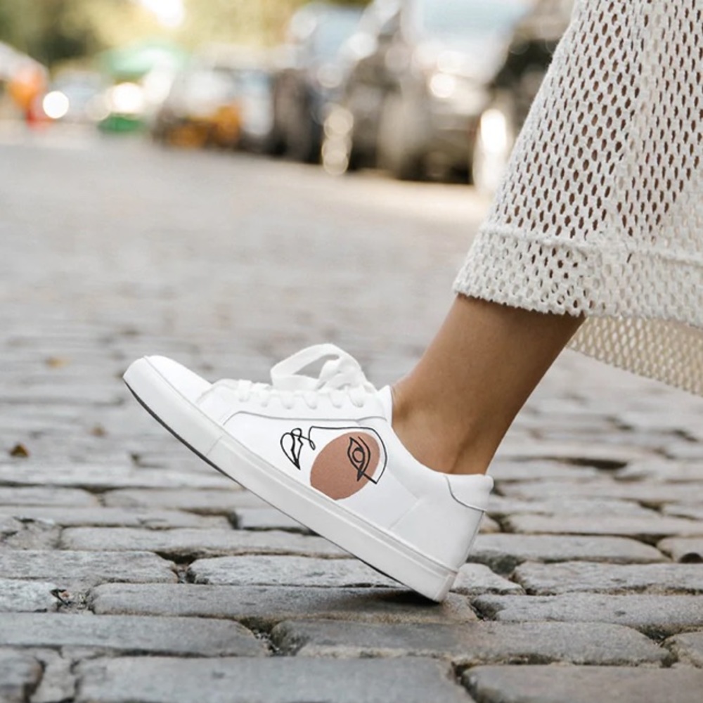 ❤️… ALEPEL Twins Face White Sneaker